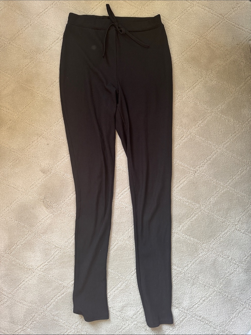 Black Ribbed Leggings
